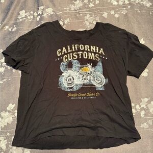 Hollister Black California Customs Tee Size Medium